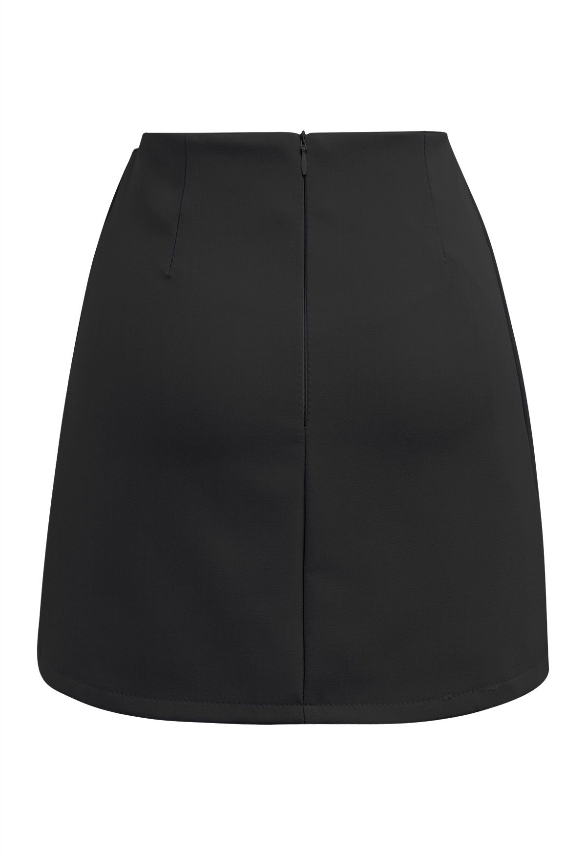 Graceful Bowknot Flap Mini Skirt in Black