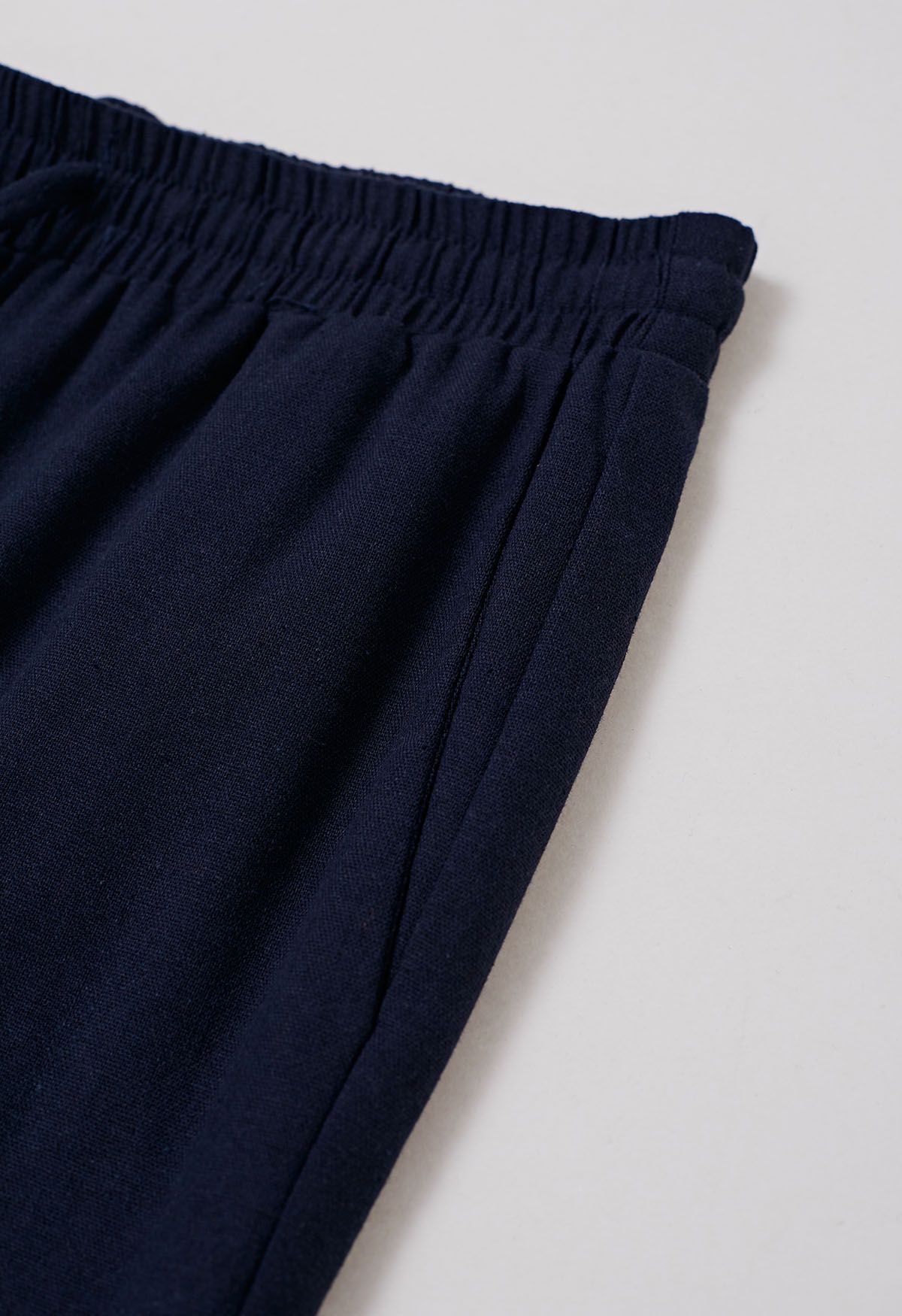 Breezy Cotton Straight-Leg Pants in Navy