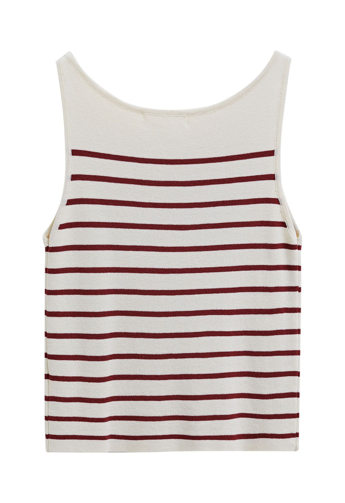 Red Stripe Knit Tank Top