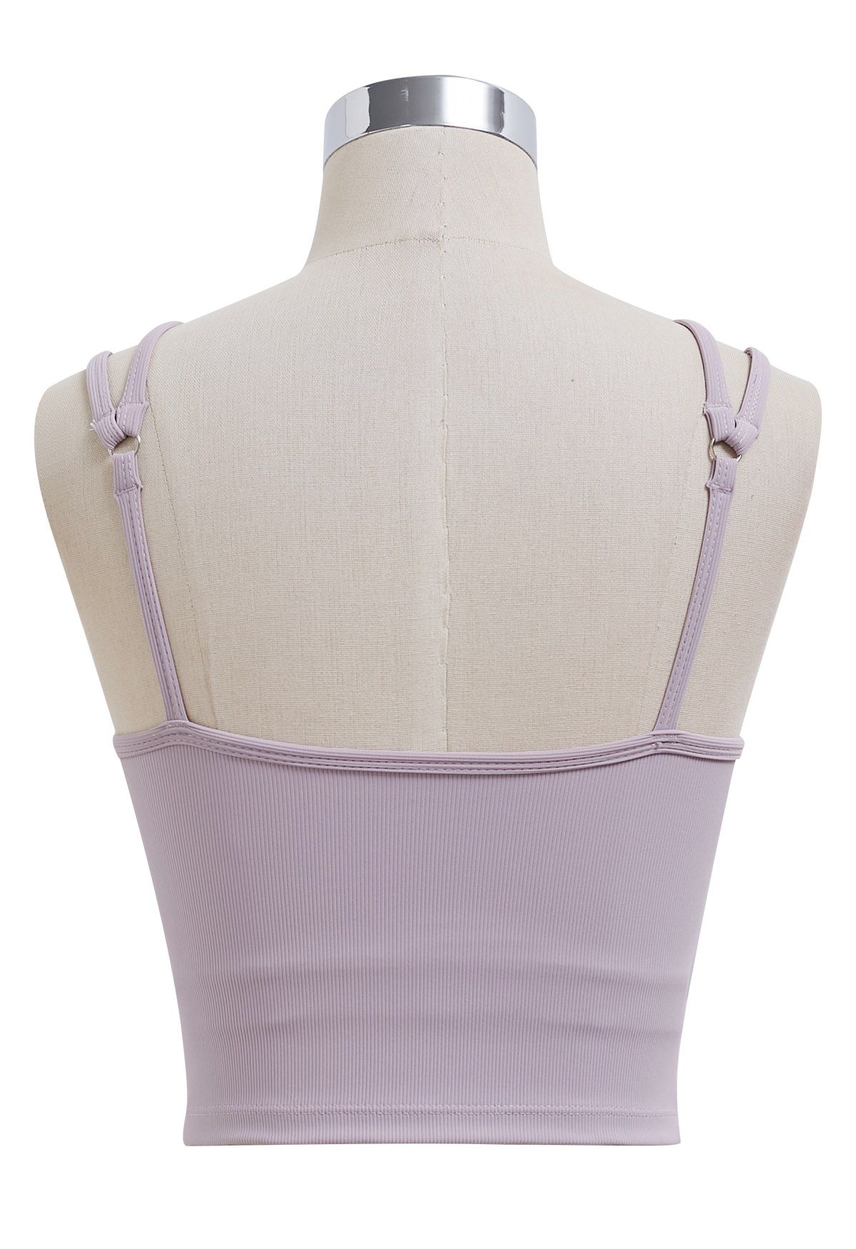 Cutout Detail Double Straps Bra Top in Lavender