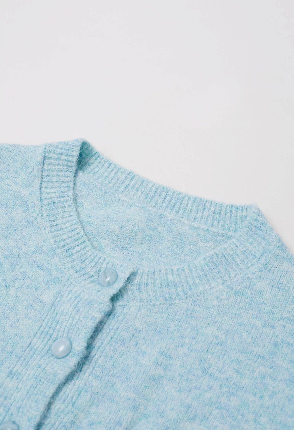 Toasty Patch Pockets Buttoned Knit Cardigan in Baby Blue