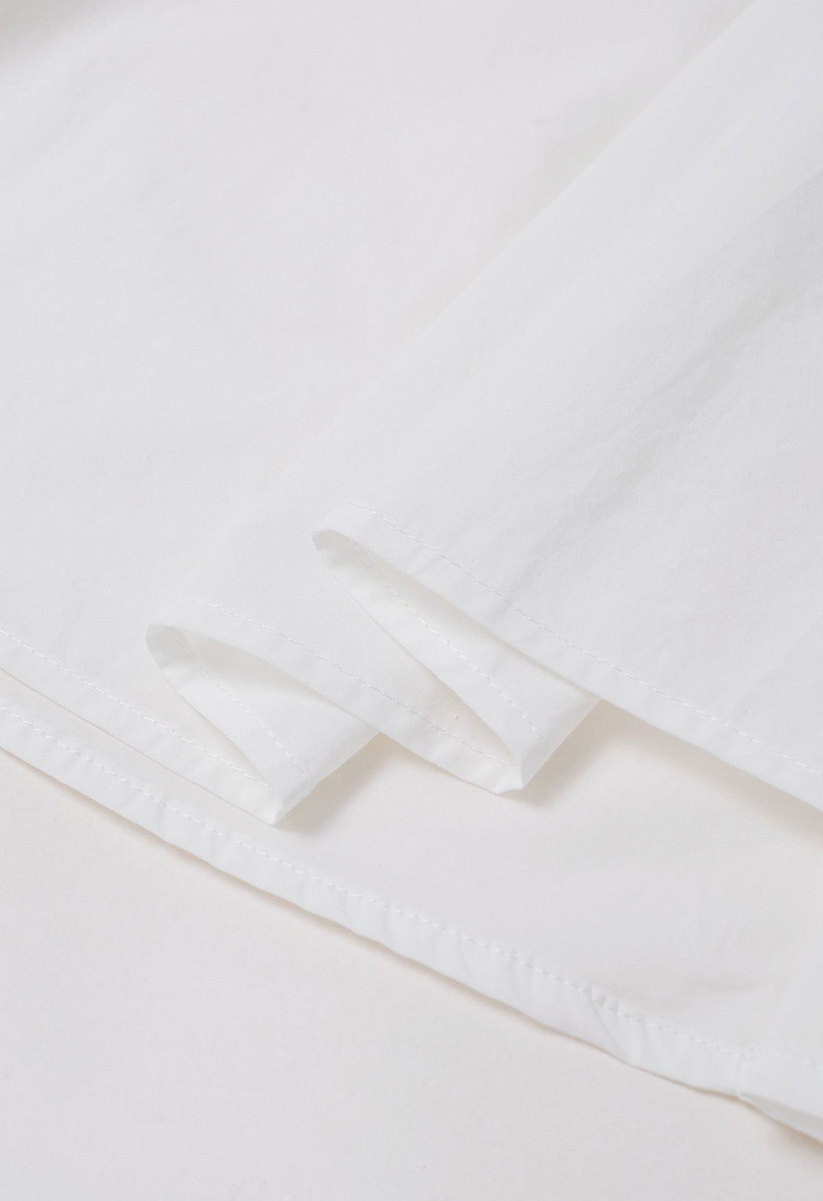 Easygoing Puff Sleeve Cotton Shirt in White