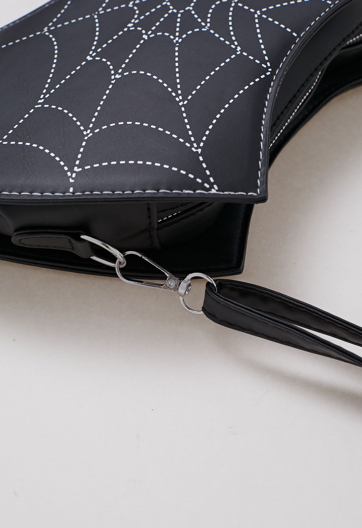 Spider Web Print Batwing Crossbody Bag