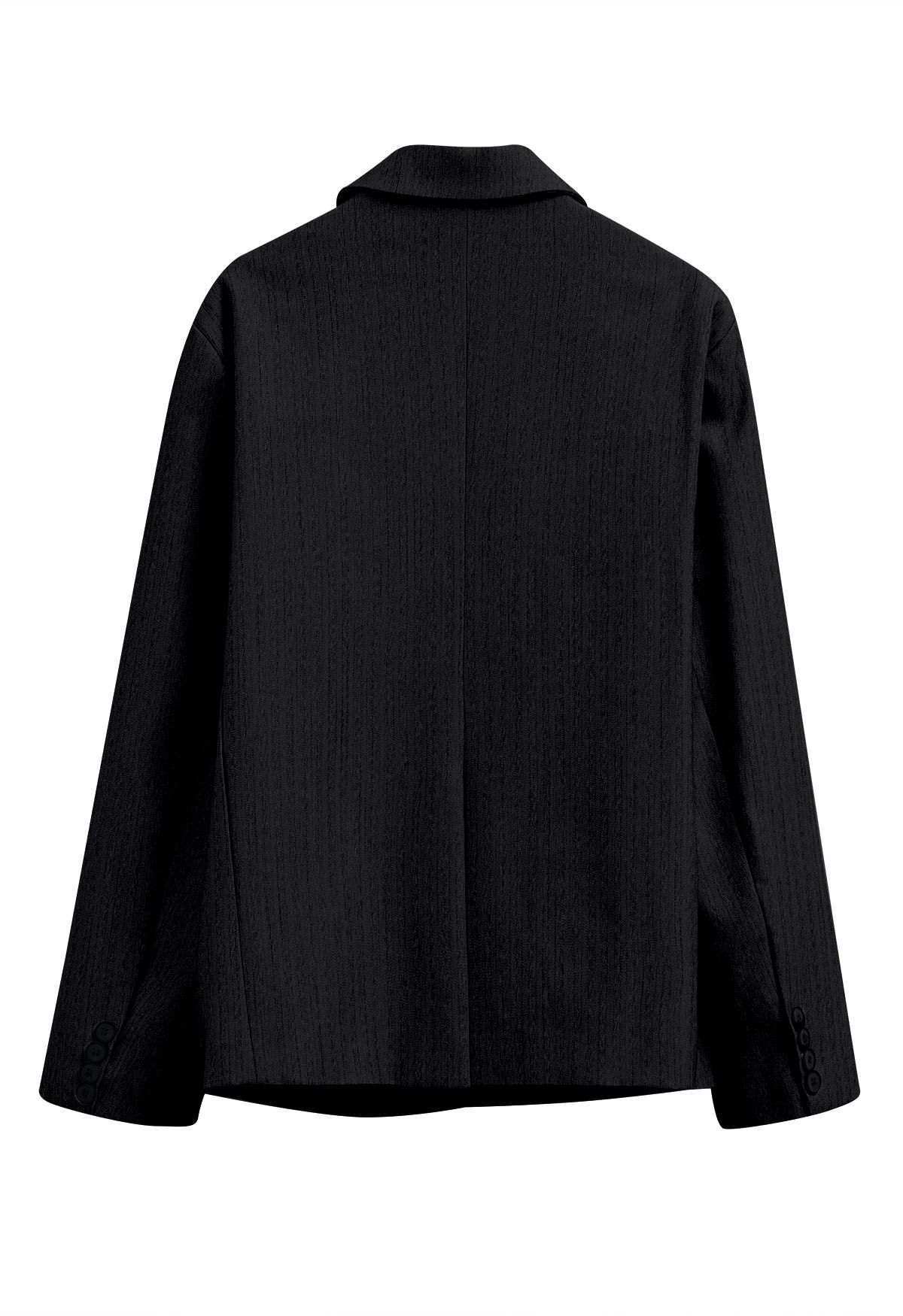 Fake Two-Piece Button Down Blazer in Black