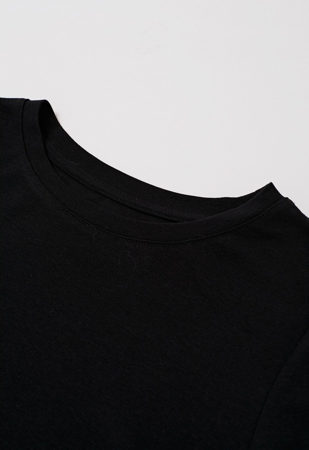 Embrace Softness Tie-Waist Cotton Top in Black