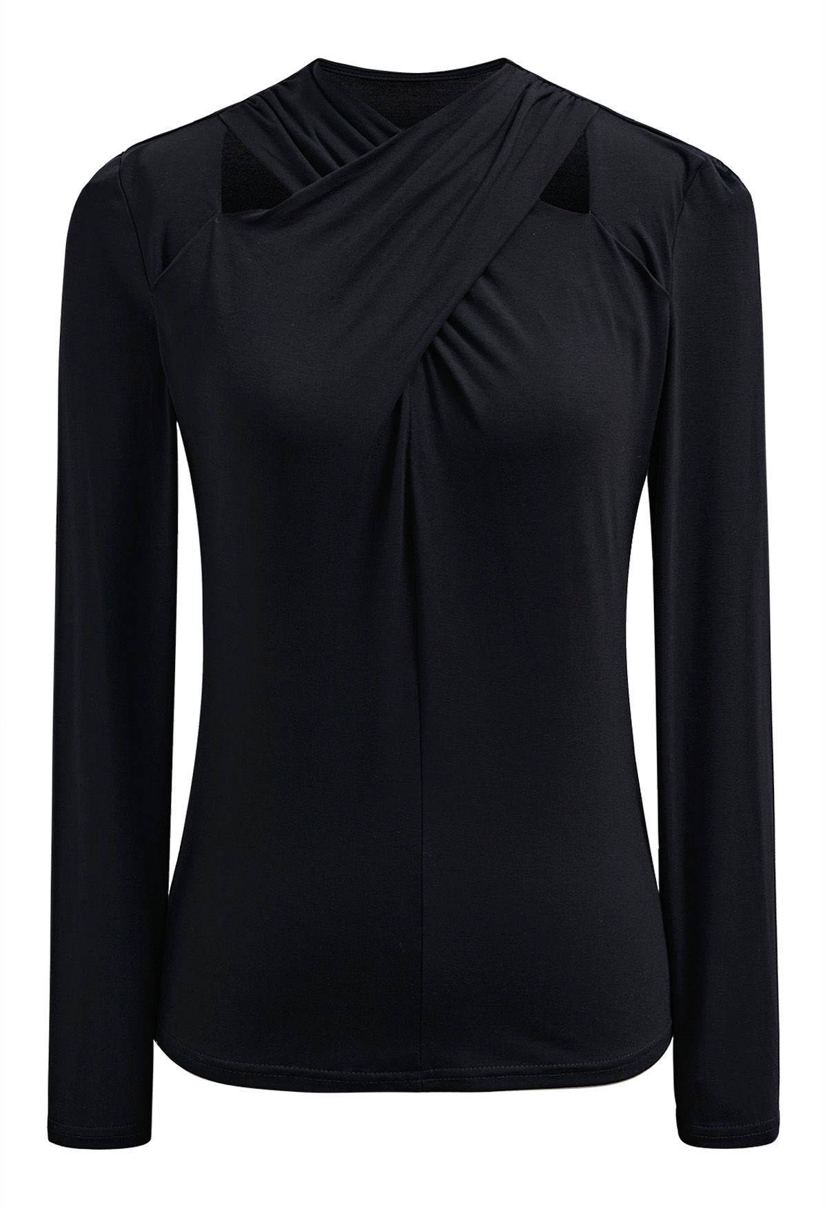 Allure Crisscross Neck Cutout Long-Sleeve Top