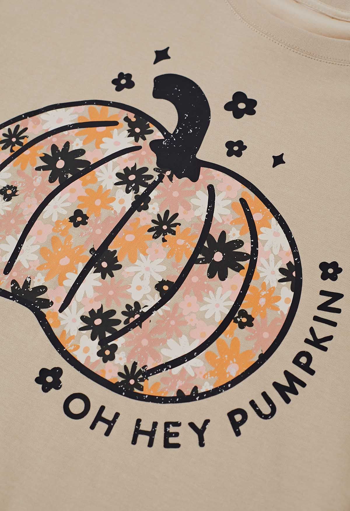 Floret Pumpkin Pattern T-Shirt