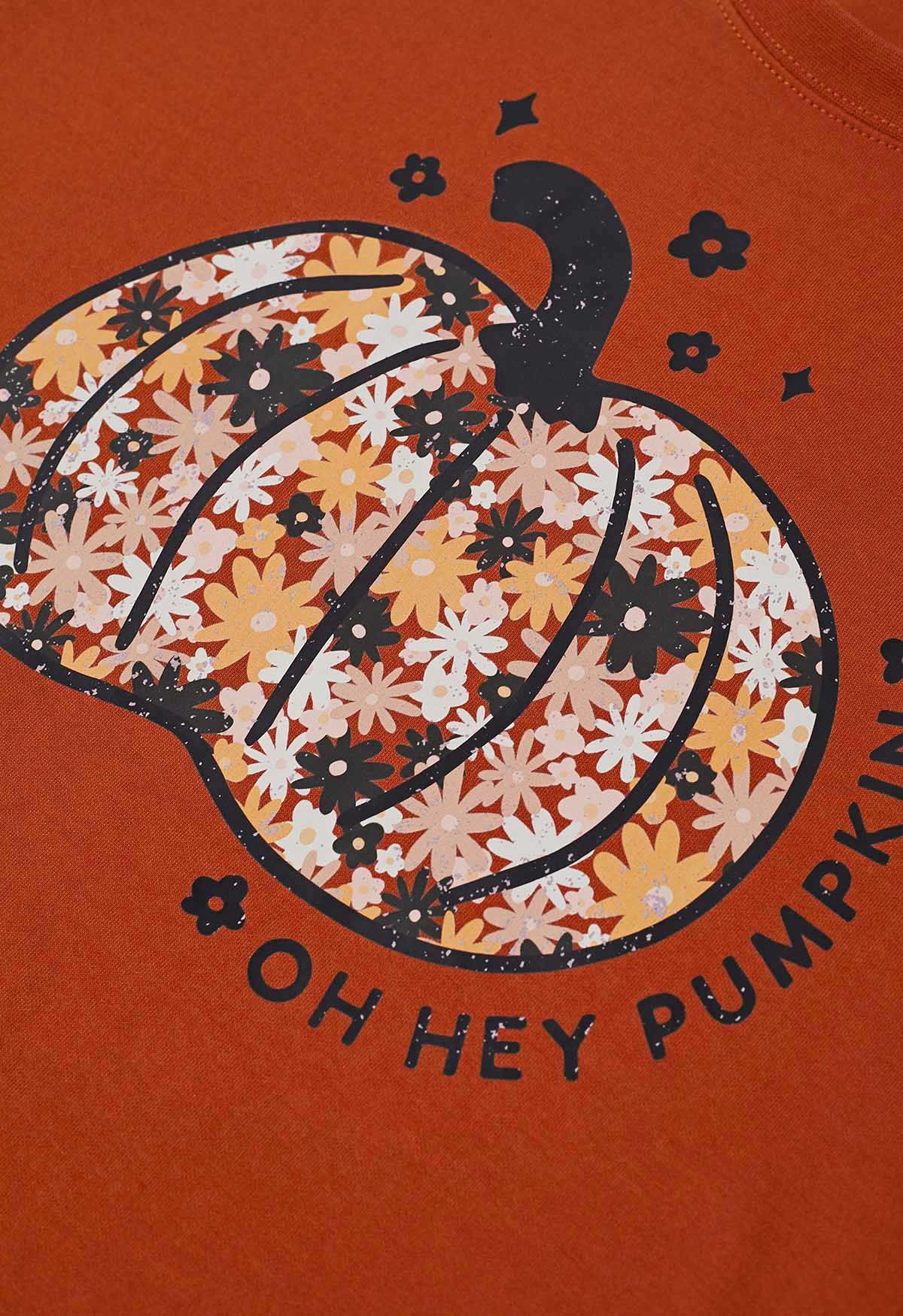 Floret Pumpkin Pattern Sweatshirt