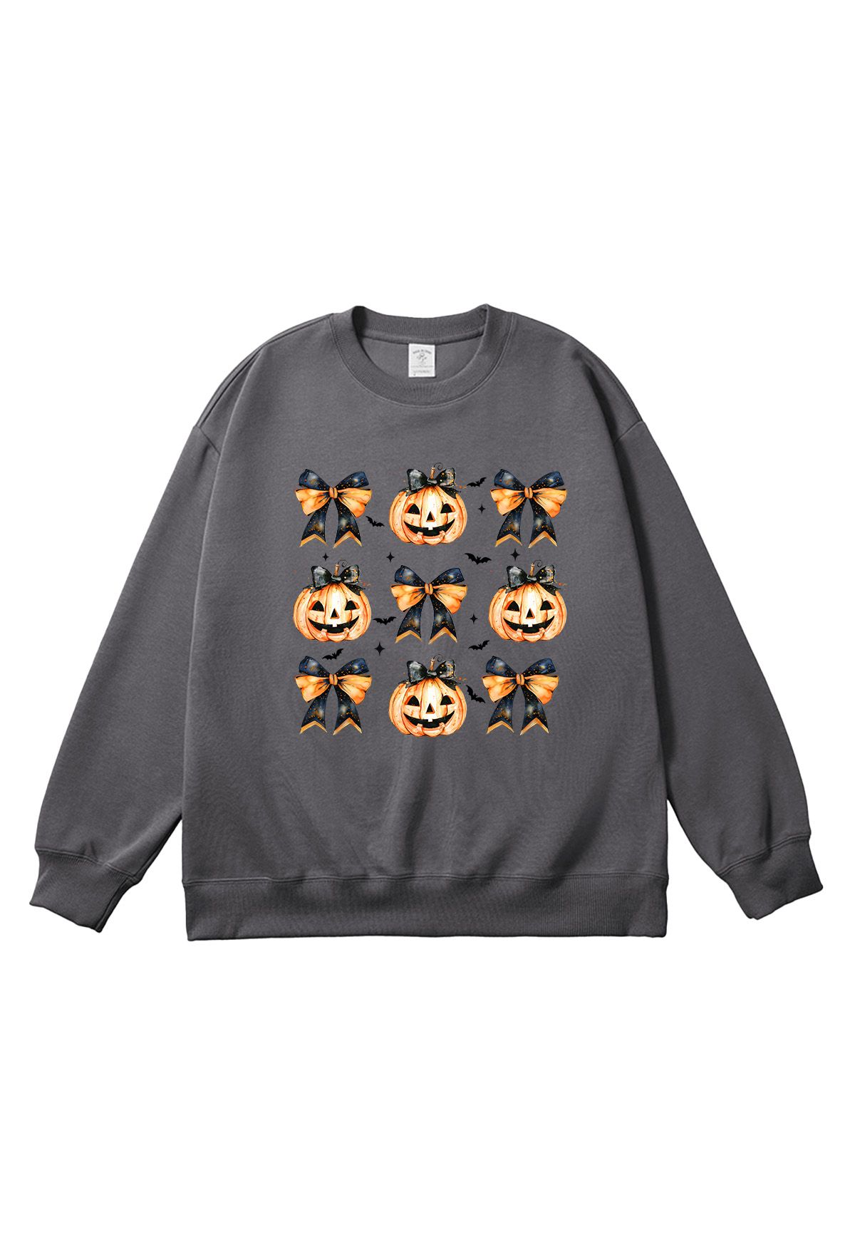 Wickedly Cute Pumpkin Bow Pattern Sweatshirt