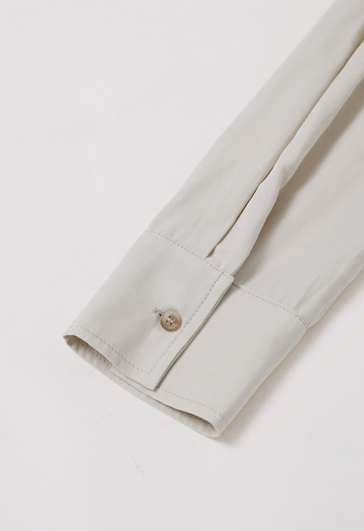 Minimalist Front Pocket Button Down Shirt in Ivory