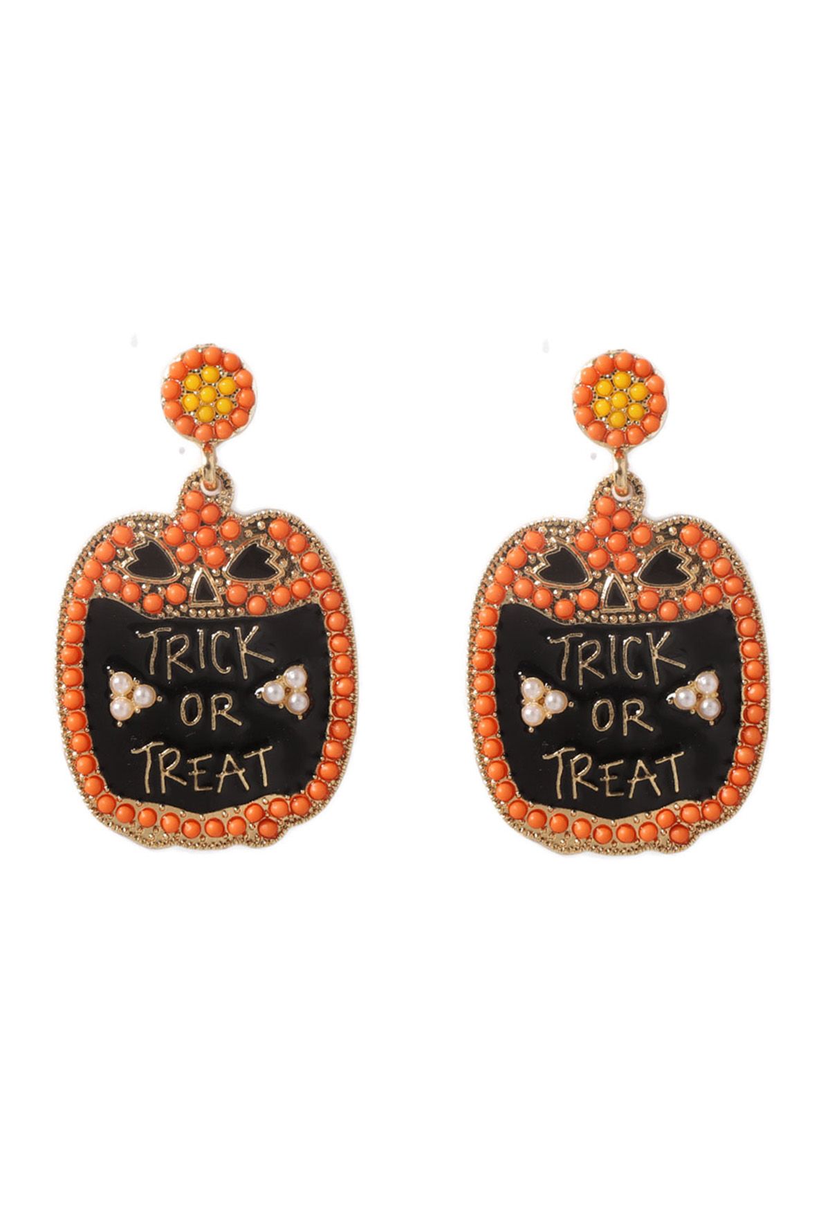 Trick or Treat Beaded Alloy Earrings