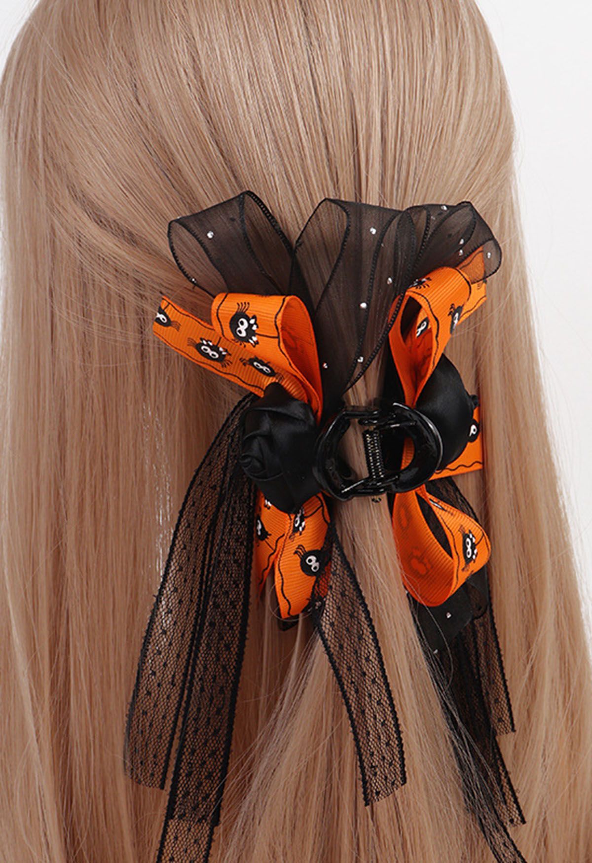 Spider Ribbon Bow Hair Claw