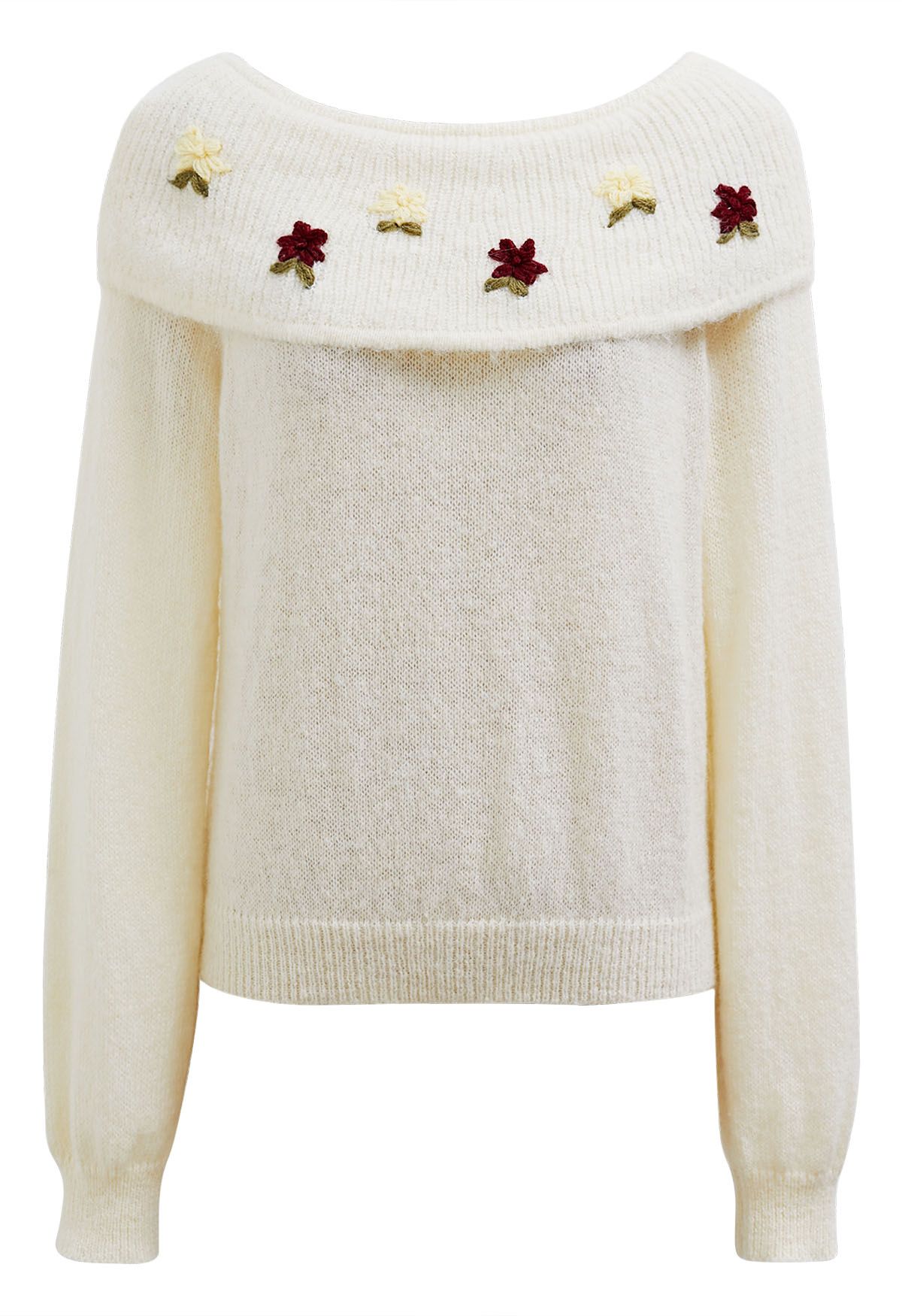 Adorable Stitch Posy Foldover Shoulder Knit Top