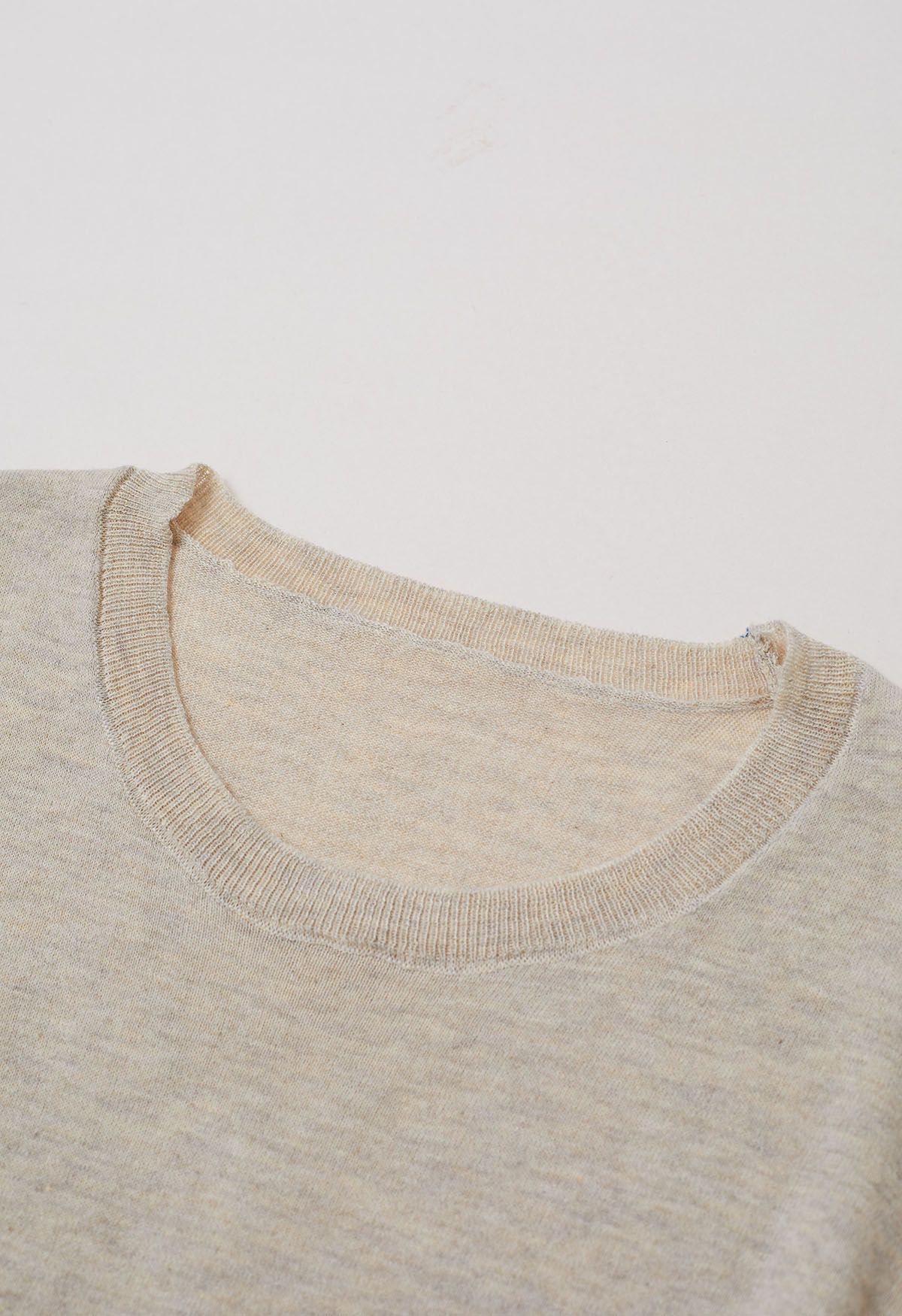 Fascinating Crisscross Buttoned Knit Top in Oatmeal