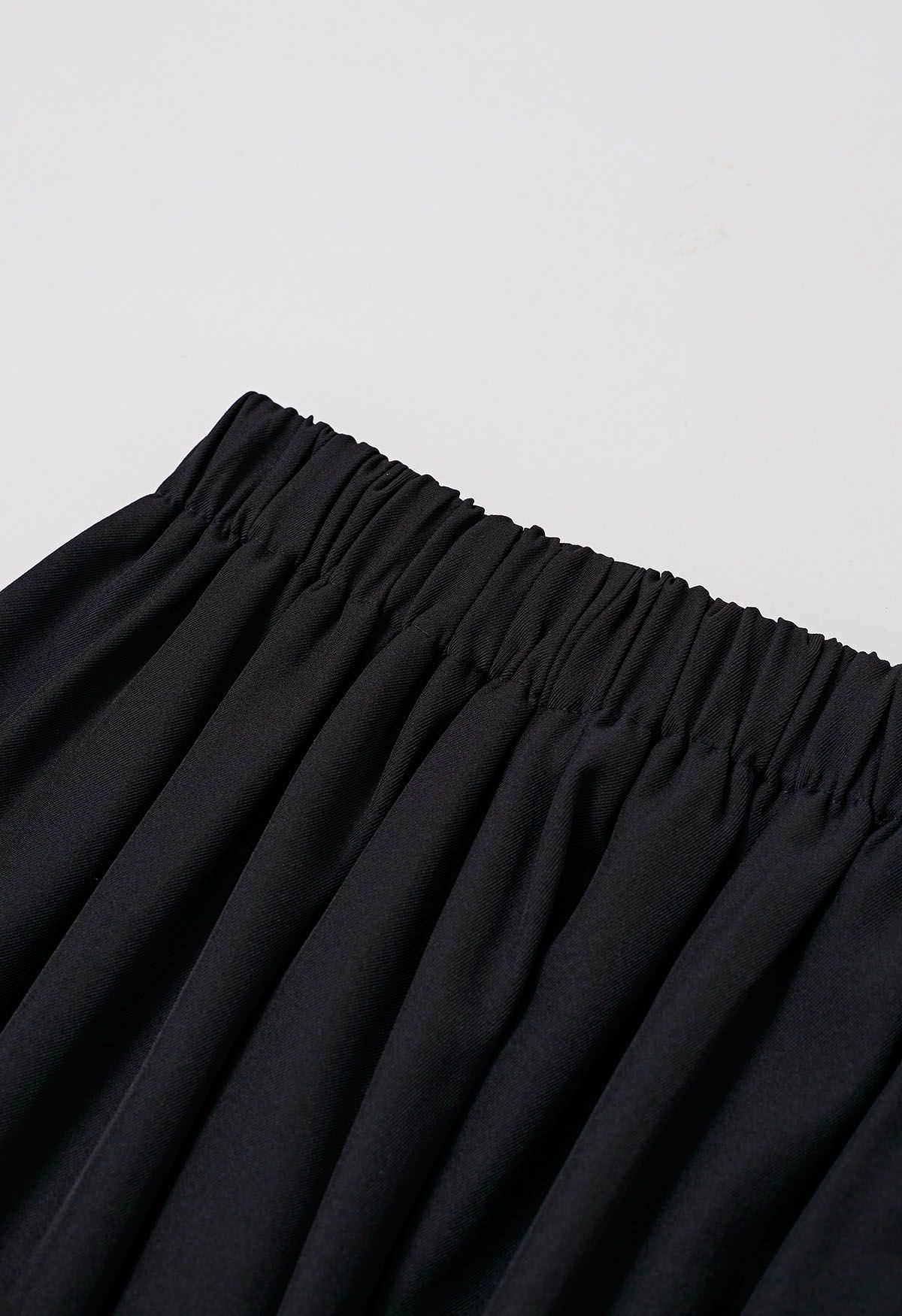 Allure in Motion Elastic Waist Pleats Palazzo Pants in Black