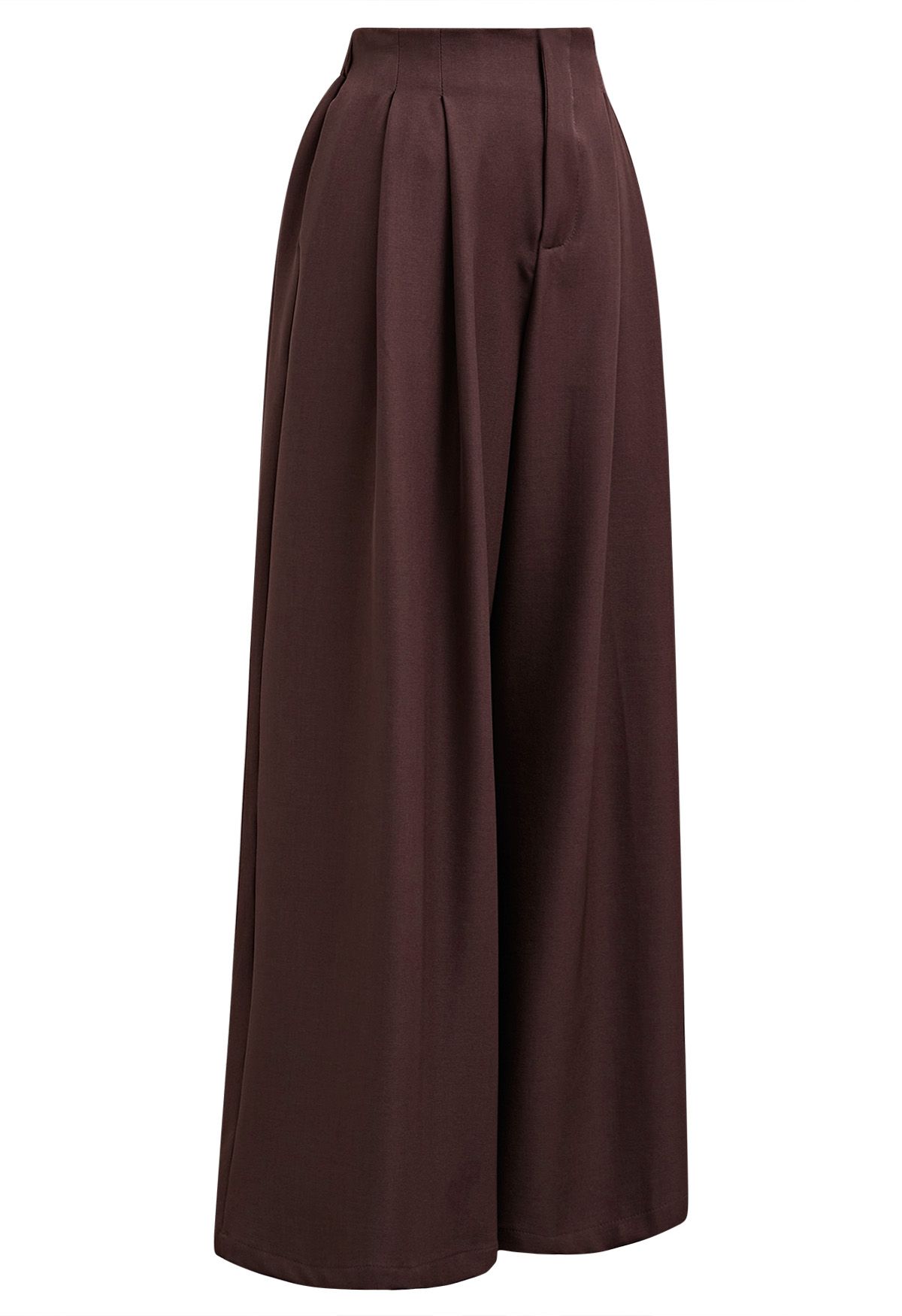 Allure in Motion Elastic Waist Pleats Palazzo Pants in Burgundy