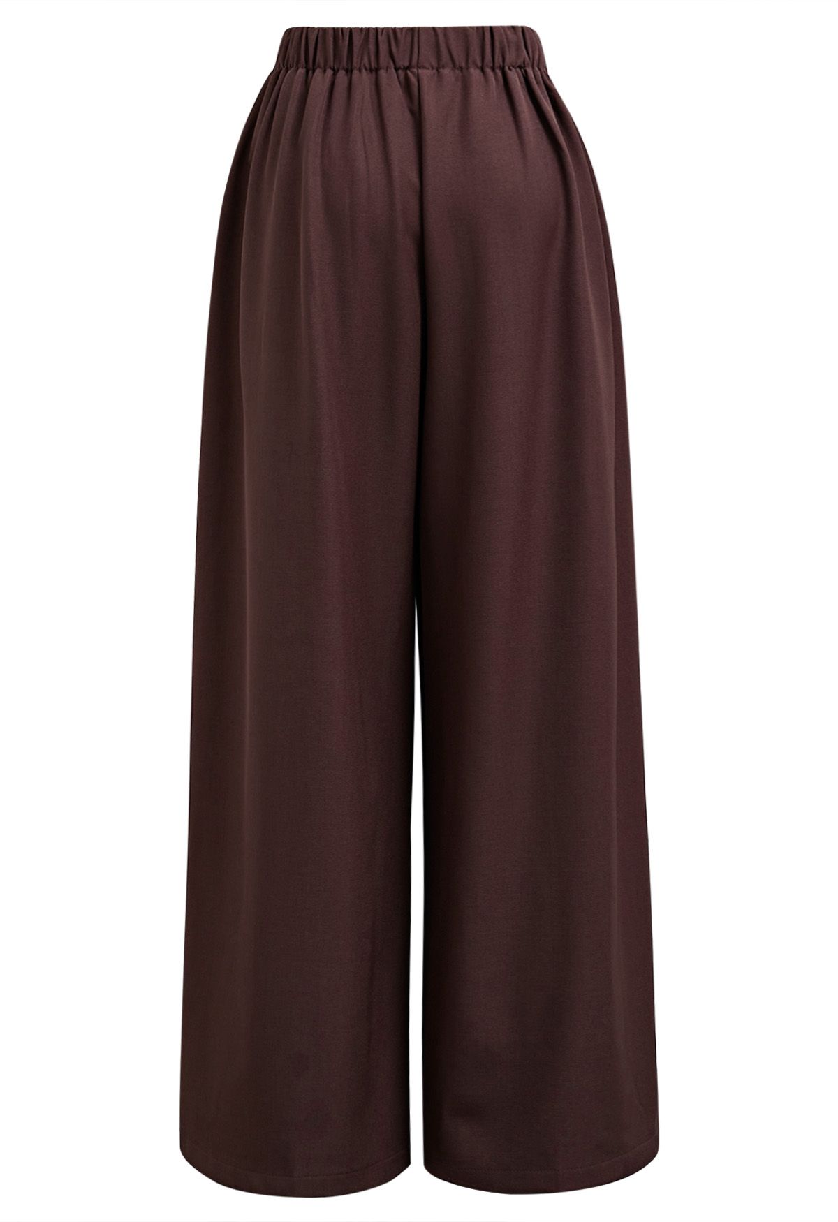 Allure in Motion Elastic Waist Pleats Palazzo Pants in Burgundy