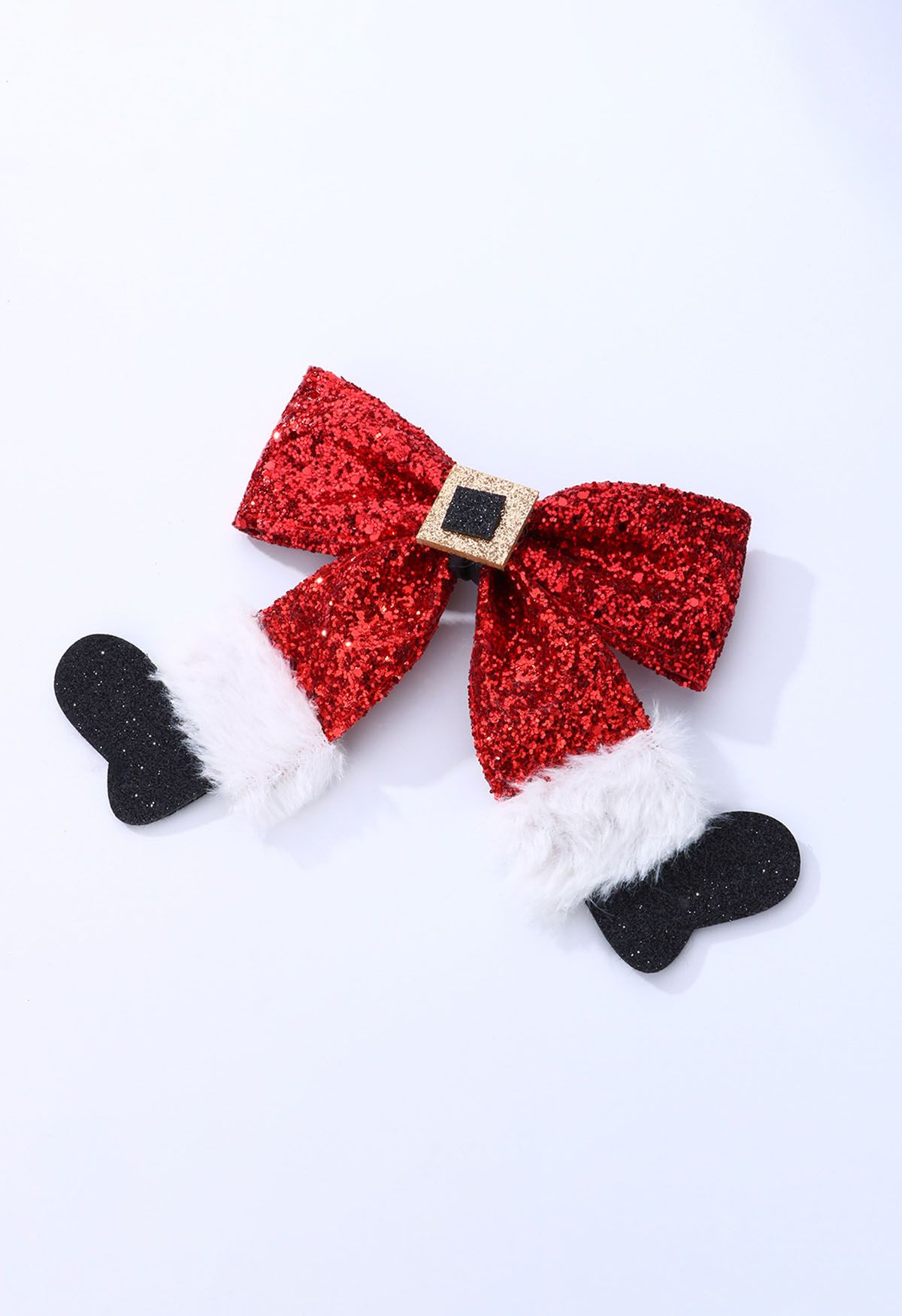 Sequin Christmas Stocking Bowknot Hair Clip