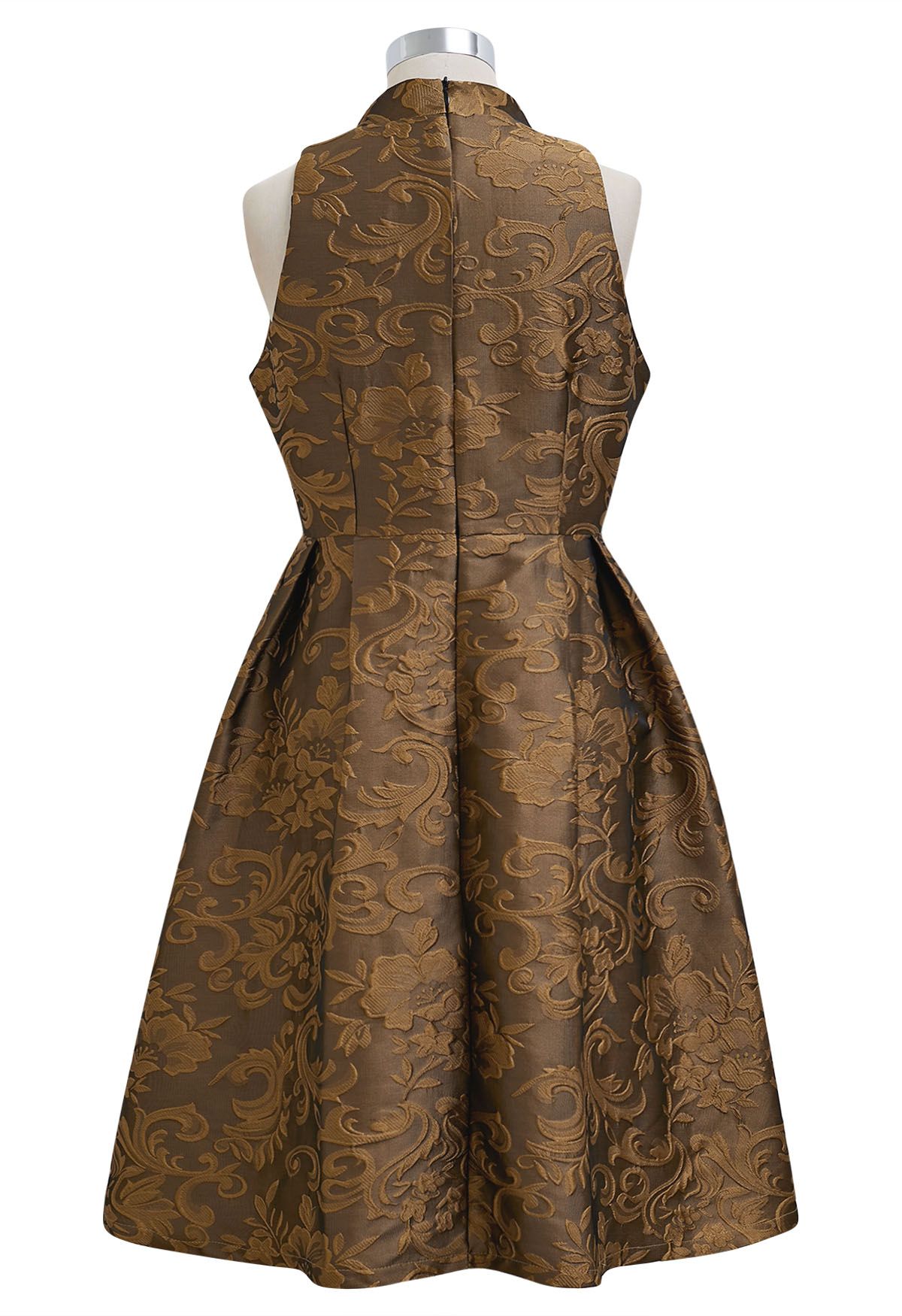 Splendid Floral Jacquard Sleeveless Dress in Bronze