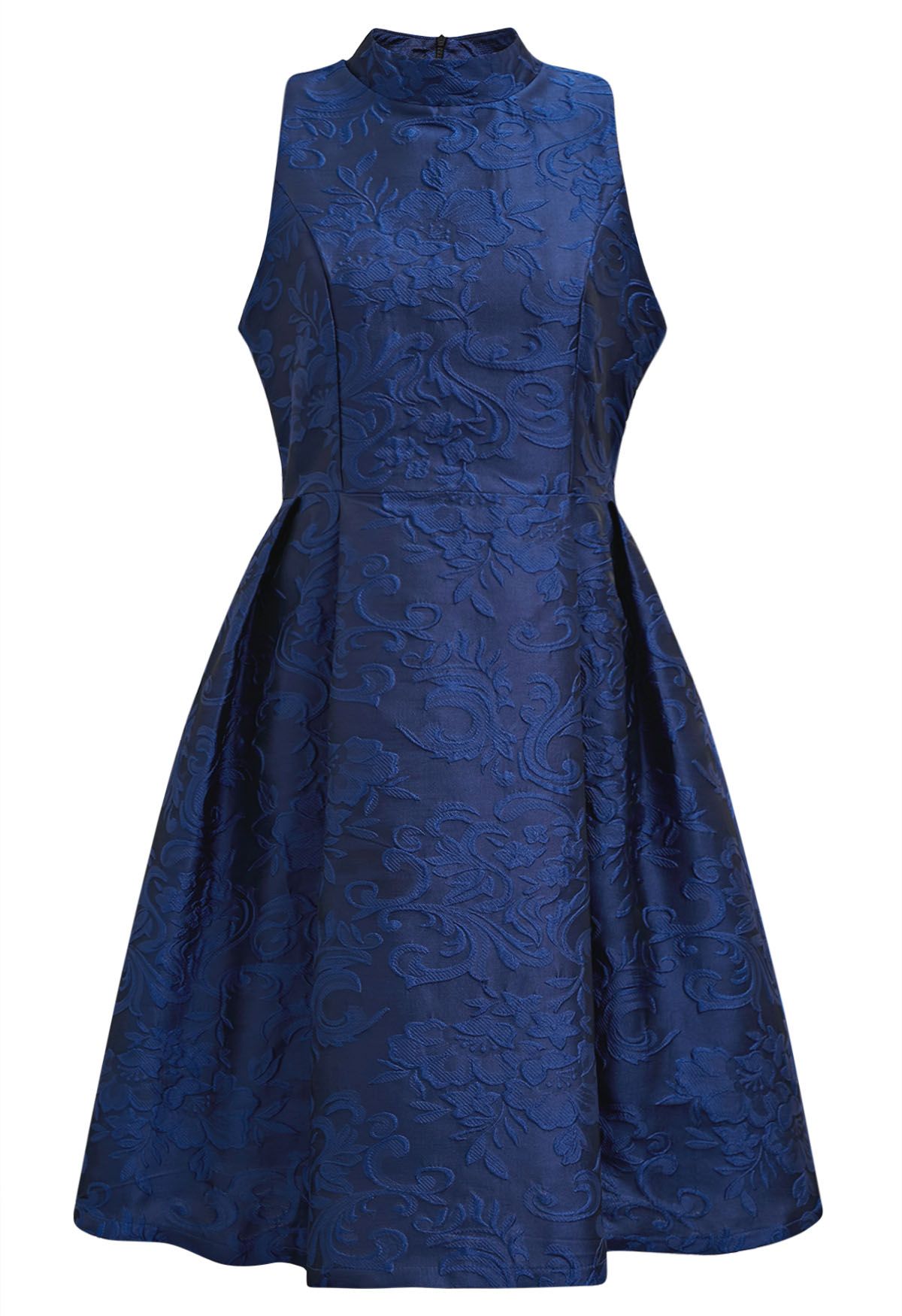 Splendid Floral Jacquard Sleeveless Dress in Royal Blue