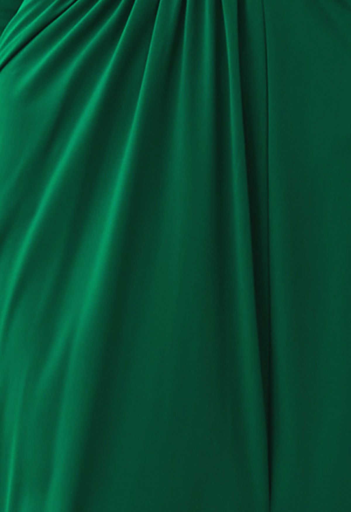 Deep V-Neck Front Split Maxi Gown in Green