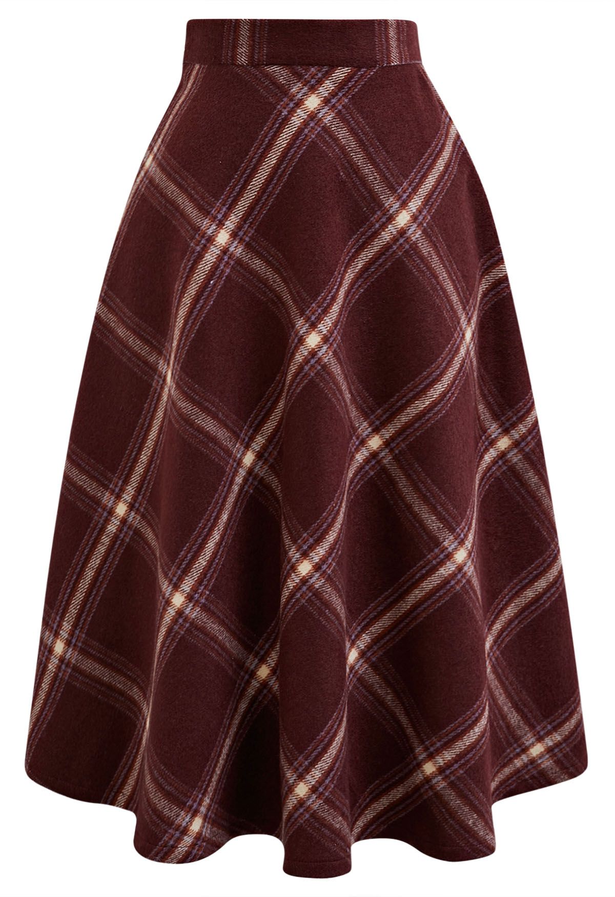 Playful Check Print A-Line Midi Skirt