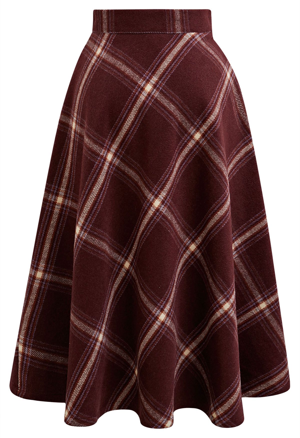 Playful Check Print A-Line Midi Skirt