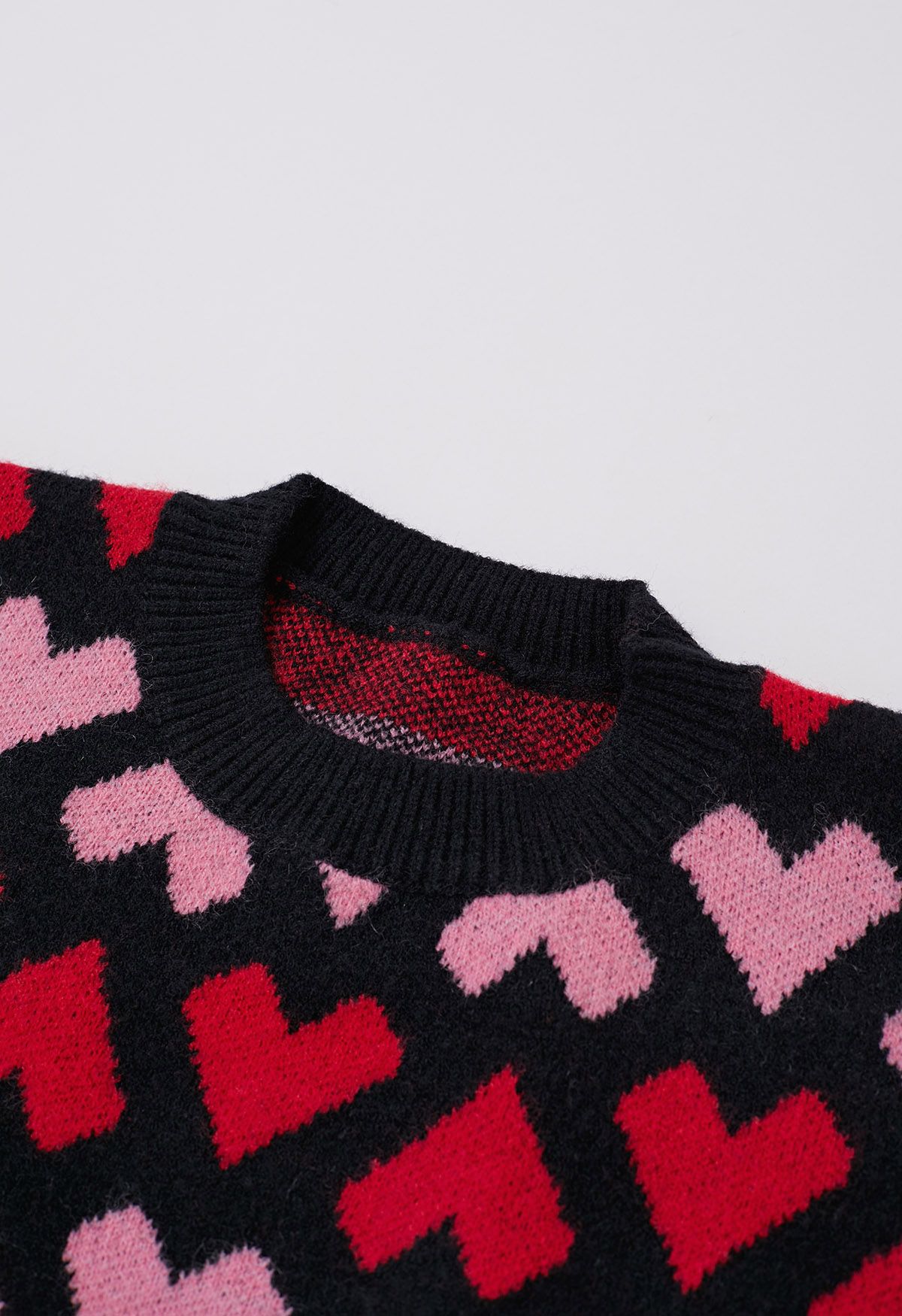 Endless Love Crew Neck Knit Sweater in Black