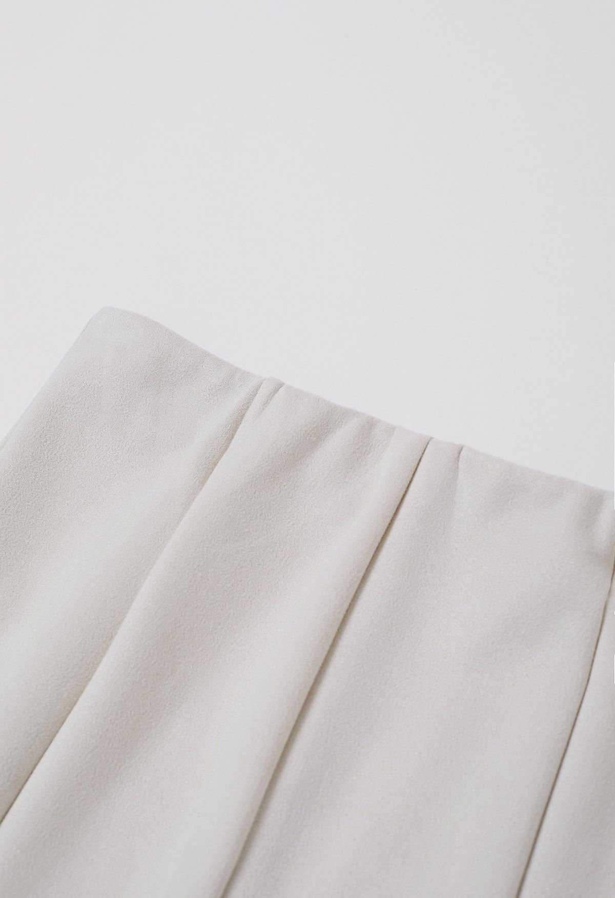 Seam Details Flare Midi Skirt in Ivory