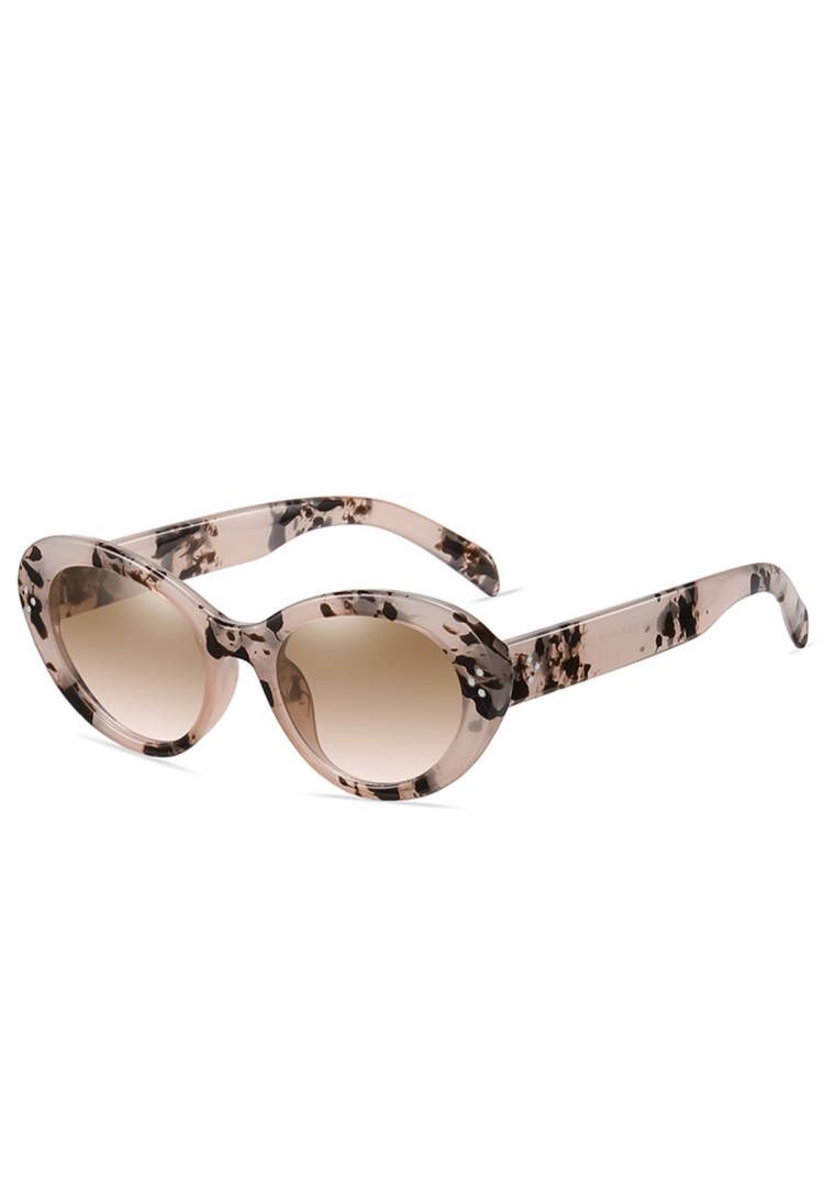 Retro Full Rim Cat-Eye Sunglasses in Print