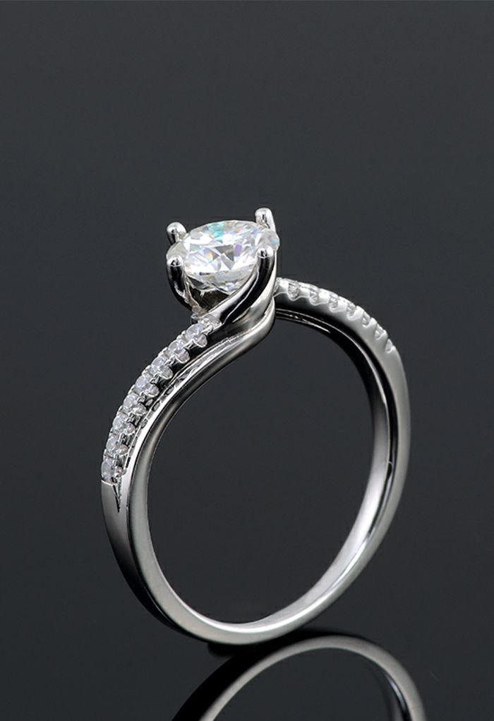 Irregular Shape Moissanite Diamond Ring