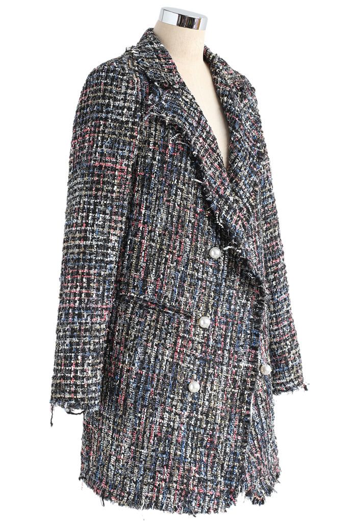Abrigo de tweed con doble botonadura Flickering Attraction