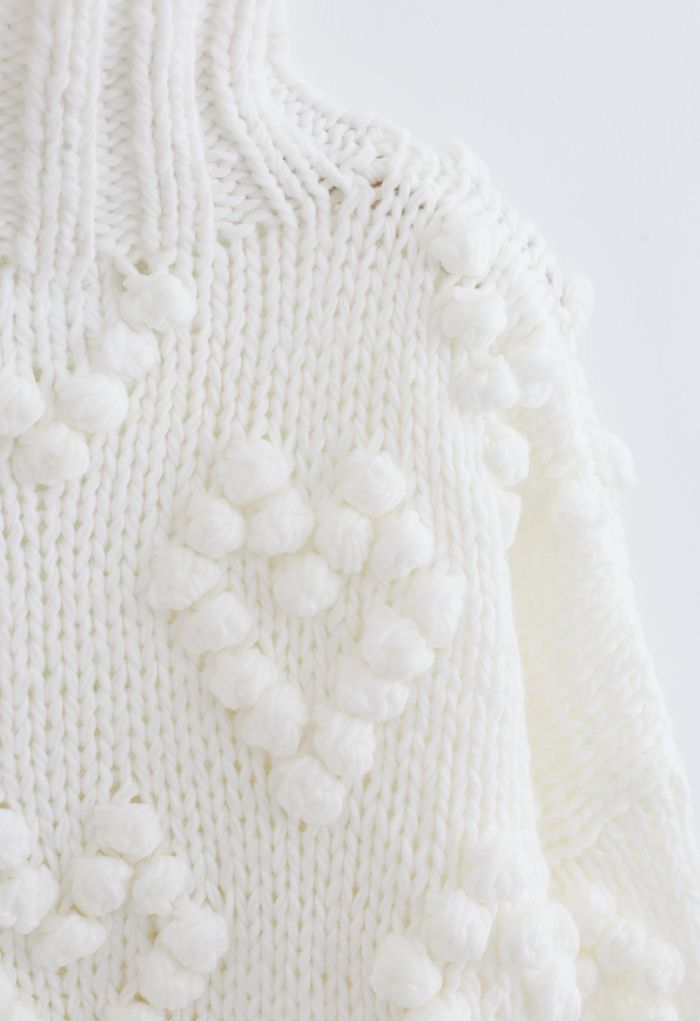 Suéter de cuello alto Knit Your Love en blanco