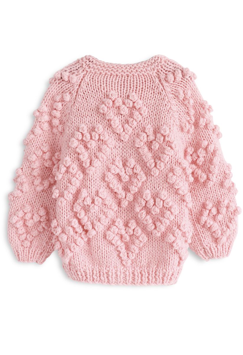 Cárdigan Knit Your Love en rosa para niños