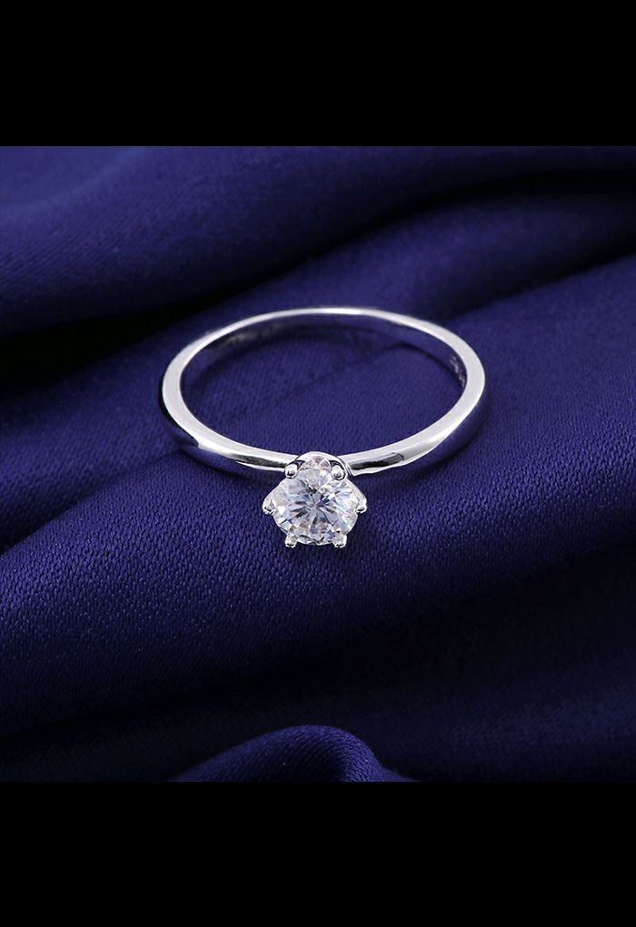 Simplicity Moissanite Diamond Round Ring