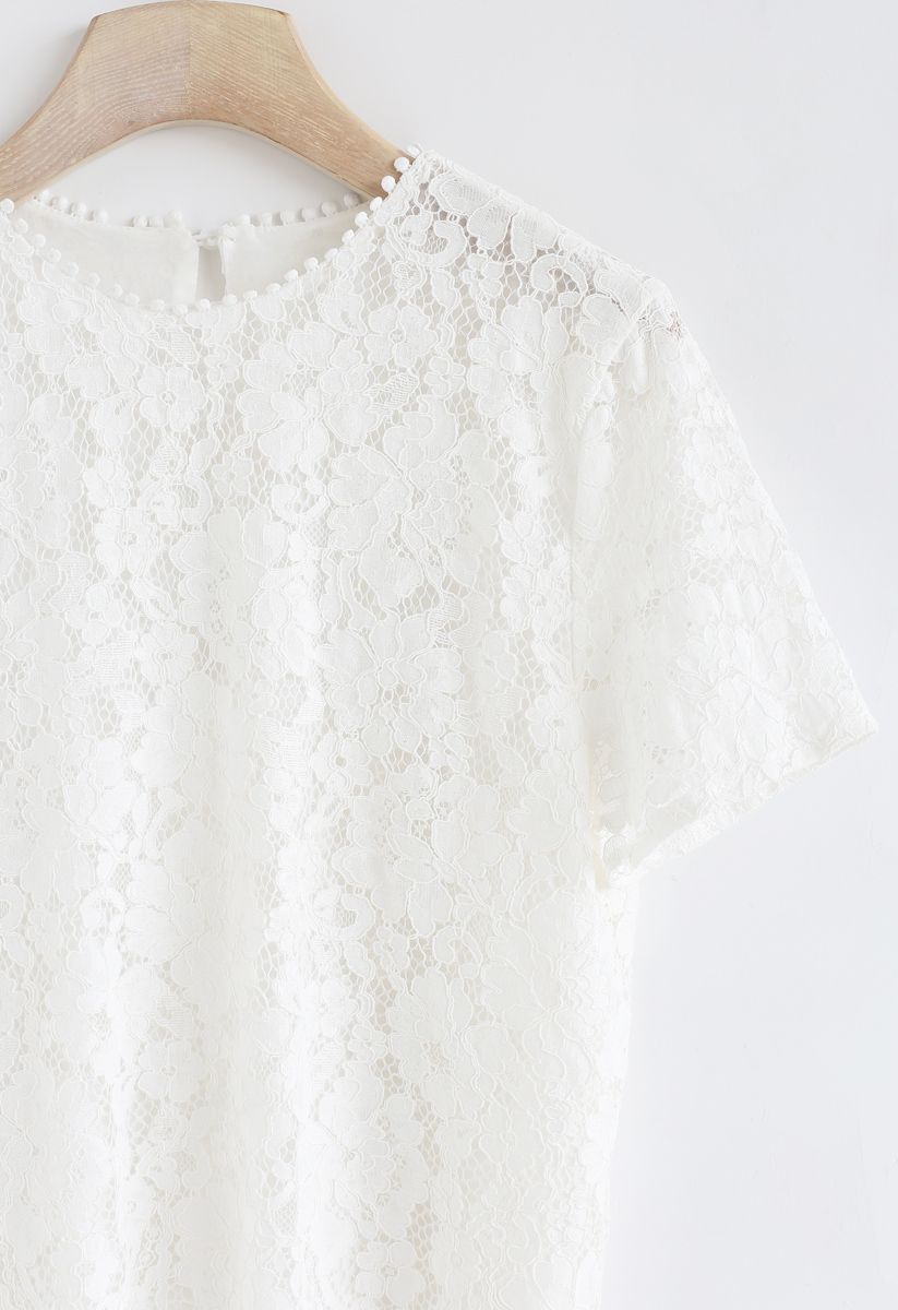 Everyday Fit Full Lace Top in White