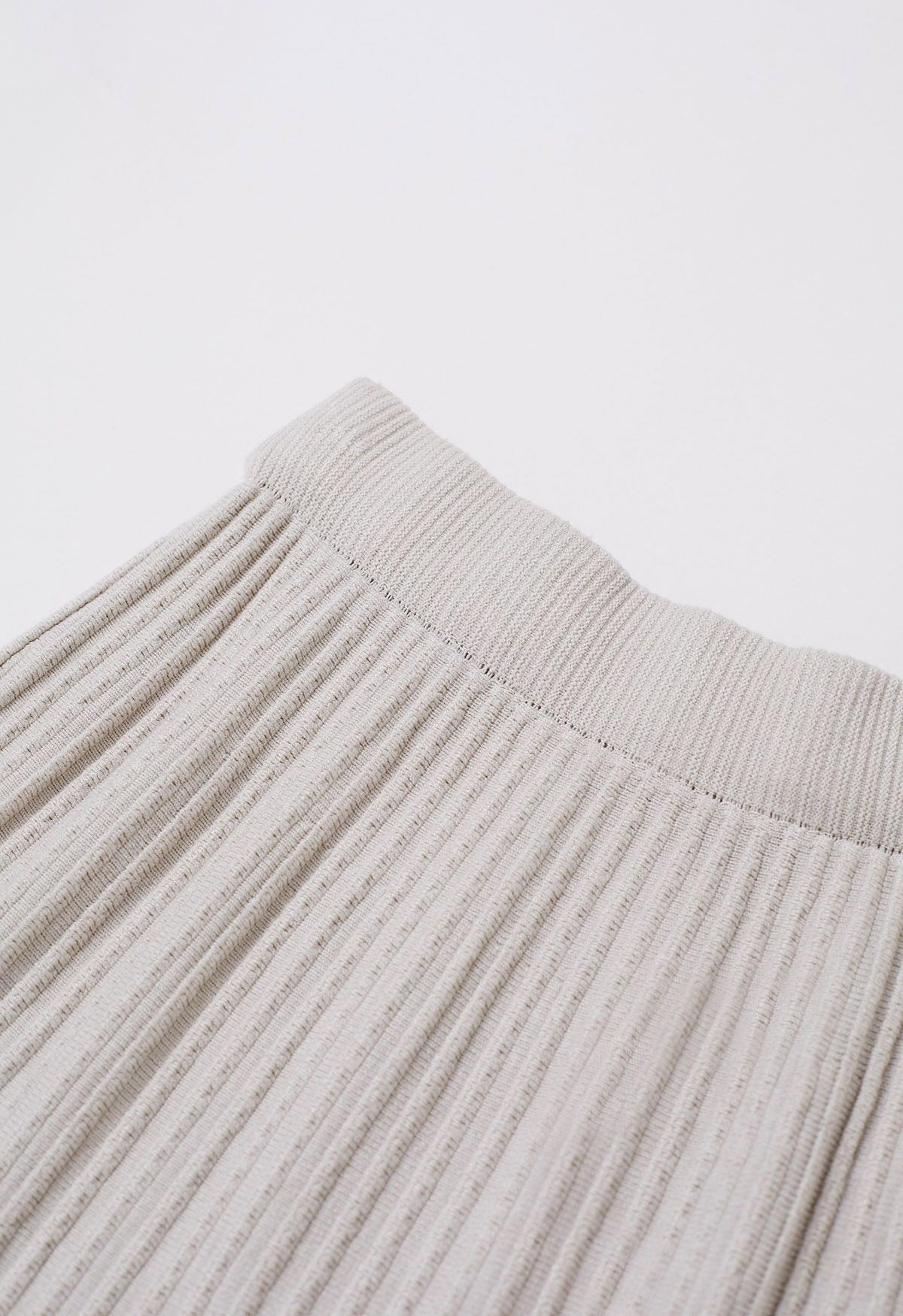 Gentle Touch Ribbed Knit Maxi Skirt in Linen