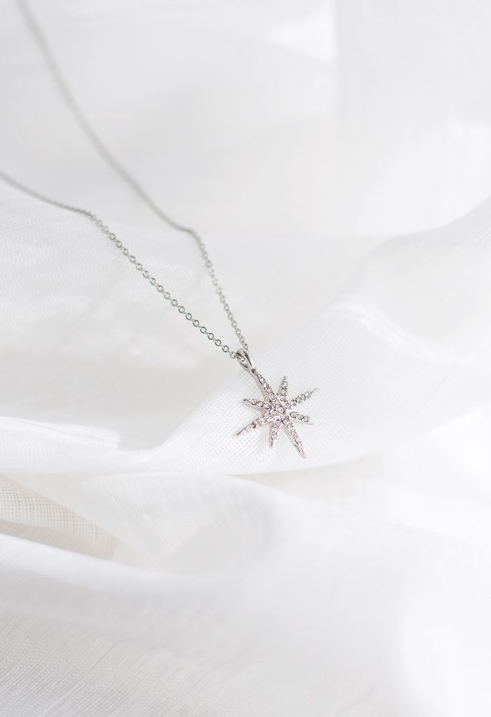 Diamond Star Silver Necklace