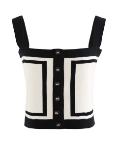 Parisian Chic Buttoned Knit Tank Top