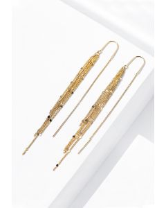 Dazzling Golden Tassel Drop Earrings