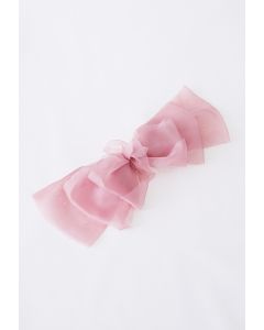 Flowy Mesh Bowknot Hair Clip in Pink