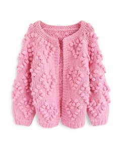Cárdigan Knit Your Love en rosa fuerte