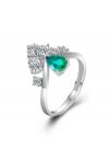 Pear Emerald Gem Diamond Ring