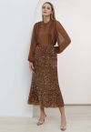 Dazzling Dream Sequin Velvet Maxi Skirt in Brown