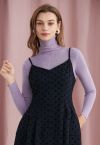 Basic High Neck Soft Knit Top in Lilac