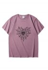 Black Heart Spider Web Pattern T-Shirt