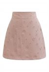 Embossed Rose Mini Bud Skirt in Pink