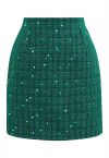 Holiday Sequin Tweed Mini Skirt