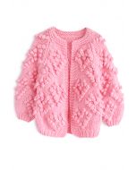 Cárdigan Knit Your Love en rosa intenso para niños