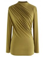 Ruched Long Sleeves Top in Olive